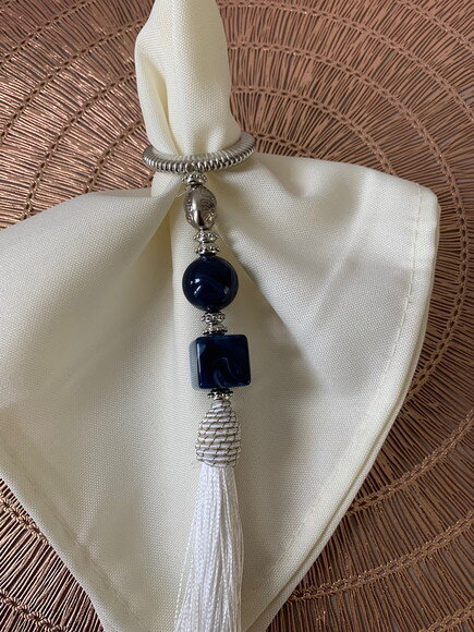 Porta Guardanapo Azul Marinho Marmorizado