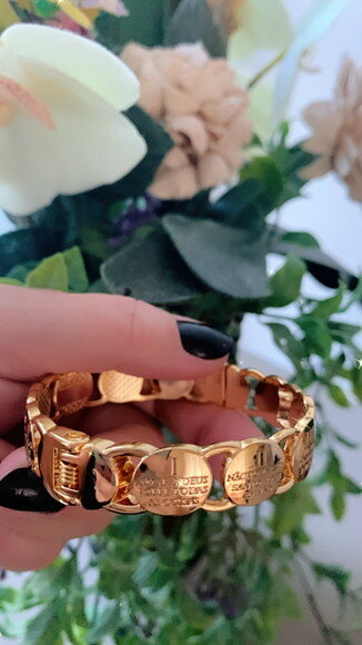 Pulseira Bracelete Dez Mandamentos Ouro