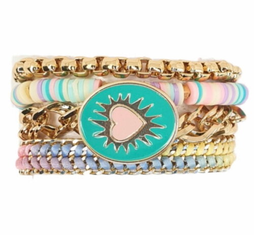 Pulseira Imã Coração Rosa
