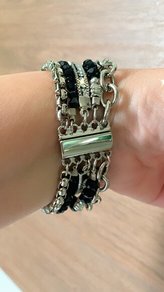 Pulseira Imã Cristais Pretos