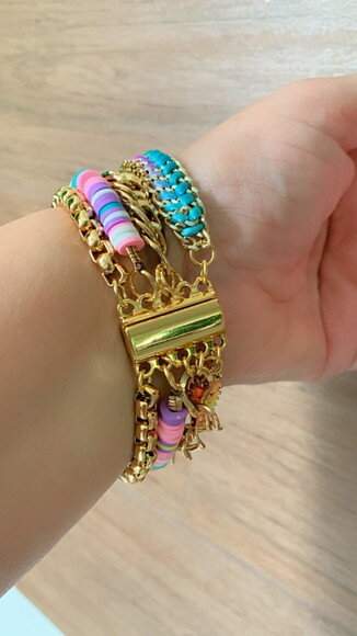 Pulseira Imã Olho Grego Redondo Pink