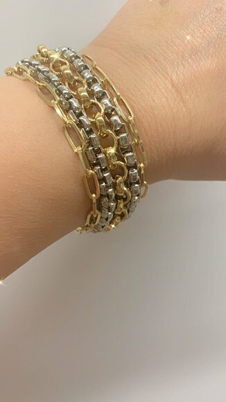 Pulseira Imã Ouro e Prata