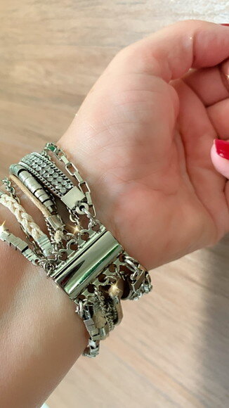 Pulseira Imã Nude Coração Zircônia