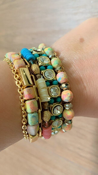 Pulseira Imã Pedras e Strass Cristal