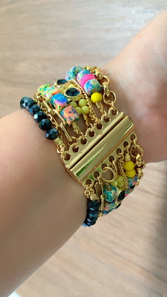 Pulseira Imã Pedras e Strass Marinho