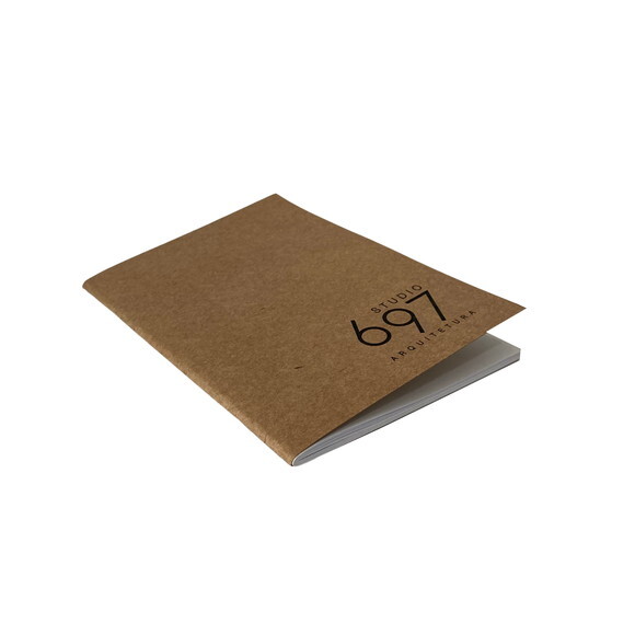 Caderneta Grampeada Personalizada Kraft 10x15cm
