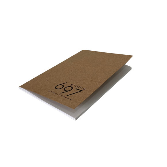 Caderneta Grampeada Personalizada Kraft 10x15cm