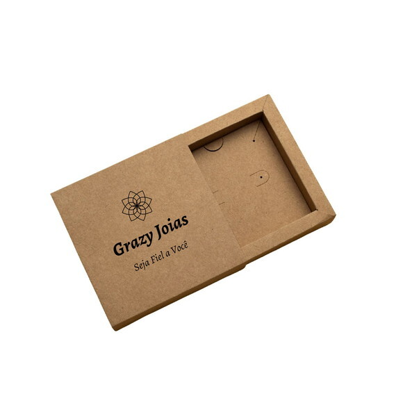 Caixa Kraft Gaveta Personalizada para Brincos e Colar