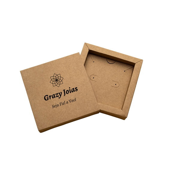 Caixa Kraft Gaveta Personalizada para Brincos e Colar