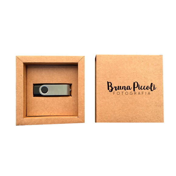Caixa Moldura para Pendrive Personalizada Kraft