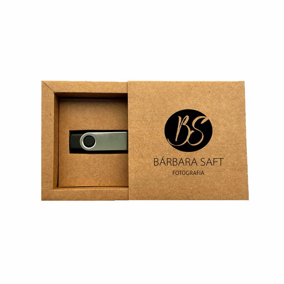 Caixa Moldura para Pendrive Personalizada Kraft