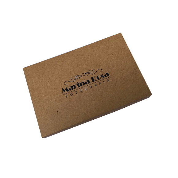 Caixa para Pendrive e Fotos 10x15 Kraft Personalizada