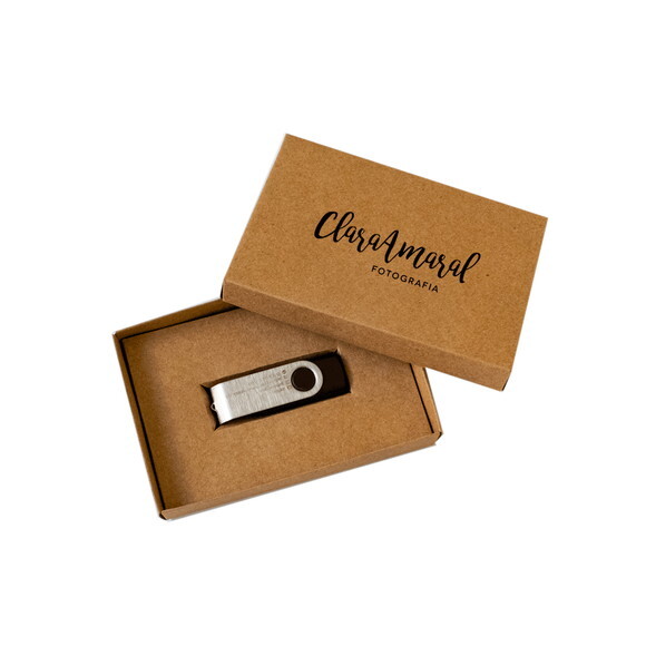 Caixa para Pendrive Tampa Solta Kraft Personalizada