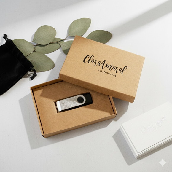 Caixa para Pendrive Tampa Solta Kraft Personalizada