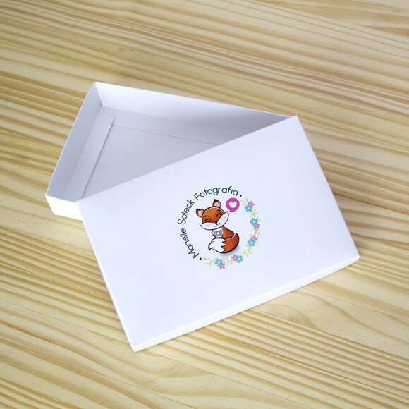 Caixa Tampa Solta Branca Personalizada para Fotos 10x15