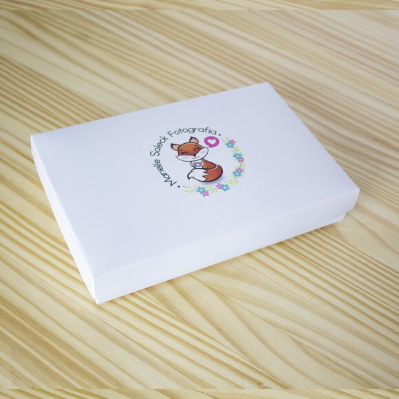 Caixa Tampa Solta Branca Personalizada para Fotos 10x15