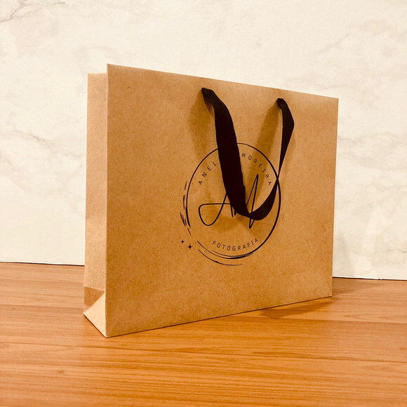 Sacola 25x30x7cm Kraft Personalizada