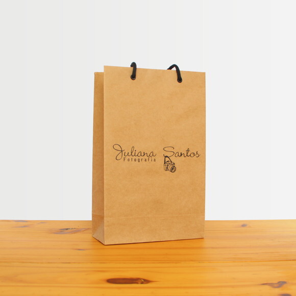 Sacola 24x15x7cm Kraft Personalizada