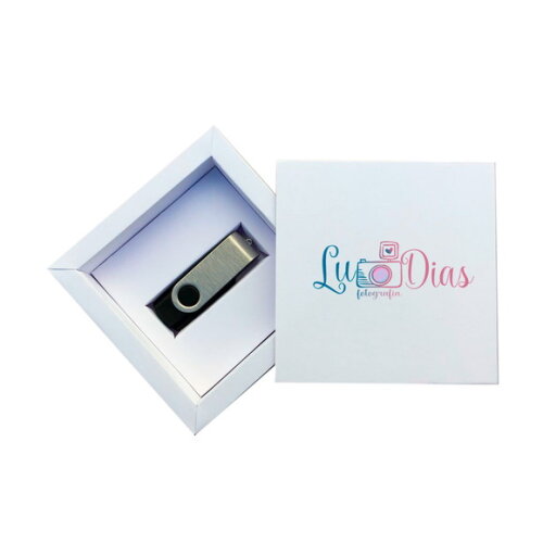 Caixa Branca Moldura para Pendrive Personalizada
