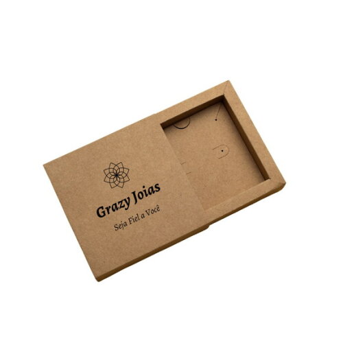 Caixa Kraft Gaveta Personalizada para Brincos e Colar