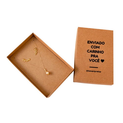 Caixa Kraft Personalizada para Brincos e Colar