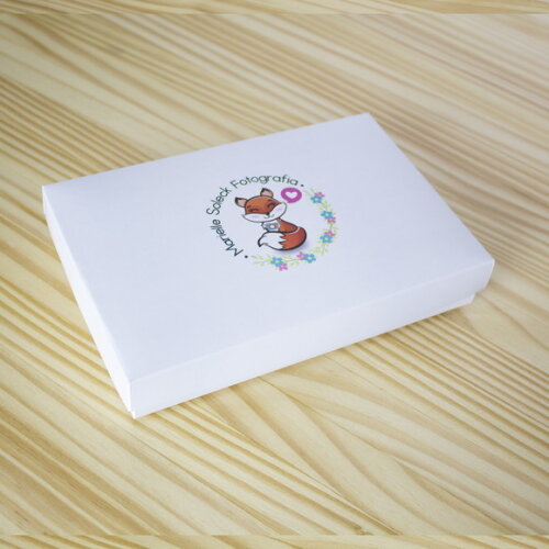 Caixa Tampa Solta Branca Personalizada para Fotos 10x15