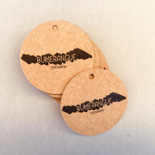 Tag Redonda Personalizada Kraft