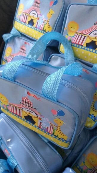 Bolsas Material Verniz Circo Azul