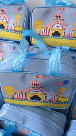 Bolsas Material Verniz Circo Azul