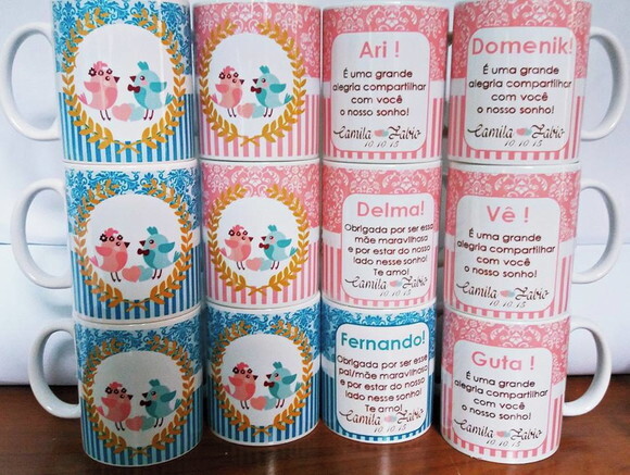 Floral Marsala Caneca Porcelana Casamento