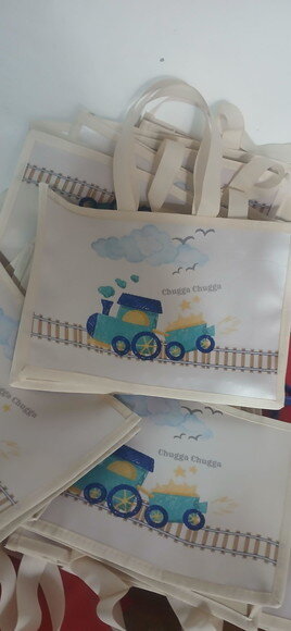 Bolsa Personalizada Dia das Crianças Tema Trem e Outros...