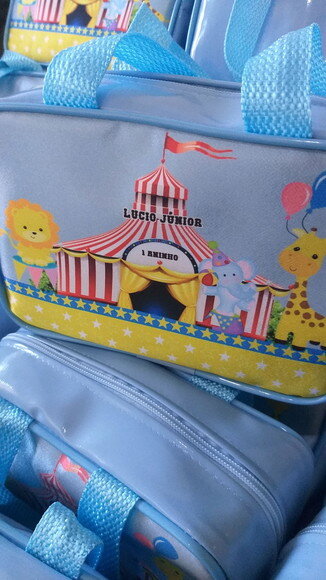 Bolsas Material Verniz Circo Azul