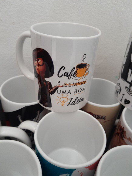 Caneca Porcelana Tema Café