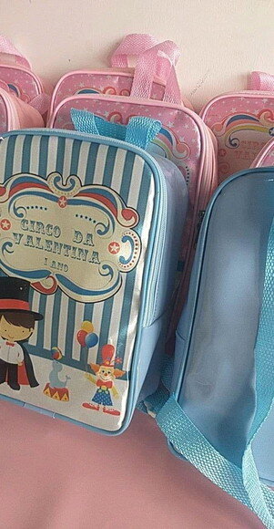 Mochila Circo Rosa Circo Azul 20x30x10