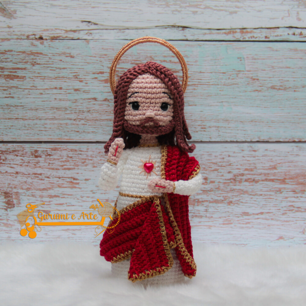 Santinho Amigurumi / Sagrado Coração de Jesus