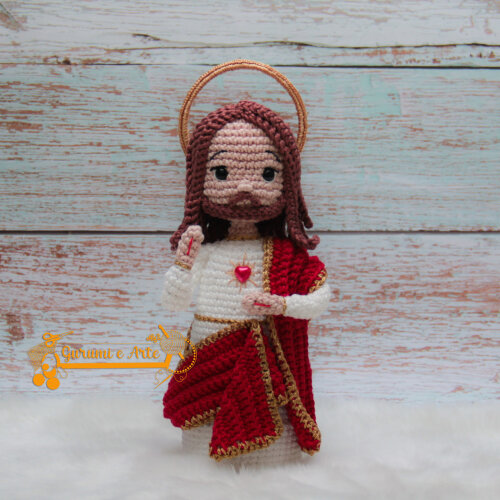 Santinho Amigurumi / Sagrado Coração de Jesus