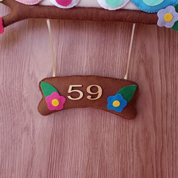 Enfeite de Porta Família de Passarinhos