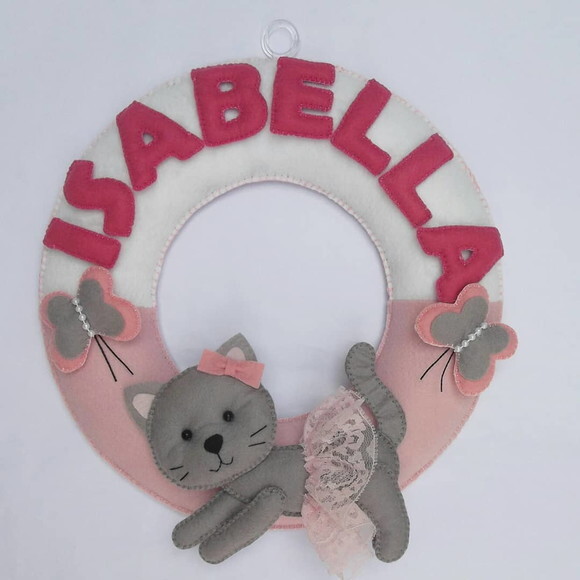 Guirlanda Porta Maternidade Gatinha