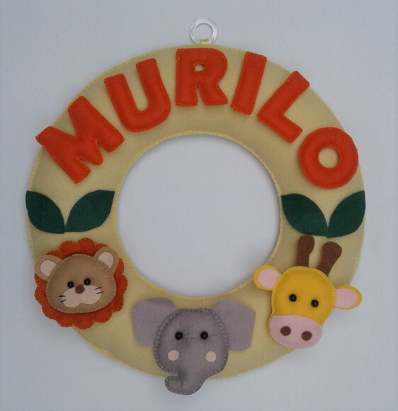 Guirlanda Porta Maternidade Safari Amarelo