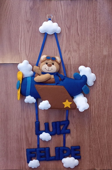 Porta Maternidade Ursinho Aviador