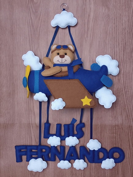 Porta Maternidade Ursinho Aviador