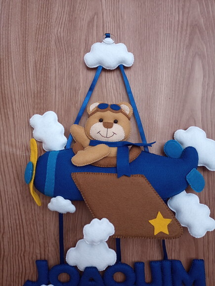 Porta Maternidade Ursinho Aviador