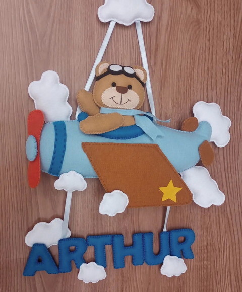 Porta Maternidade Ursinho Aviador