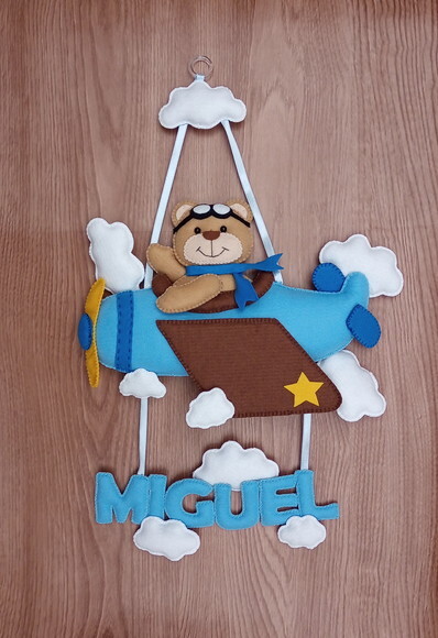 Porta Maternidade Ursinho Aviador