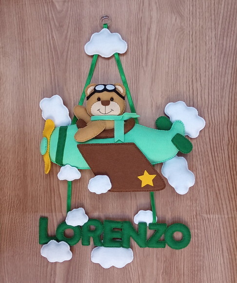 Porta Maternidade Ursinho Aviador