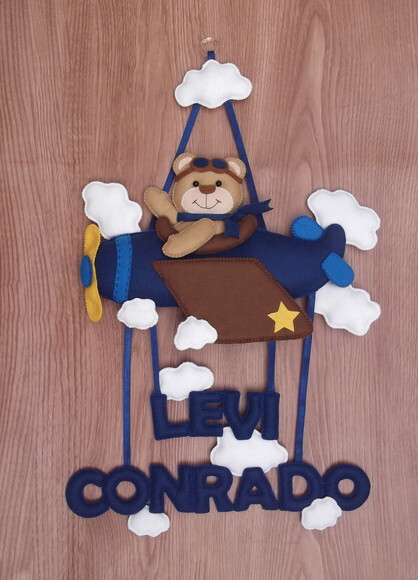 Porta Maternidade Ursinho Aviador
