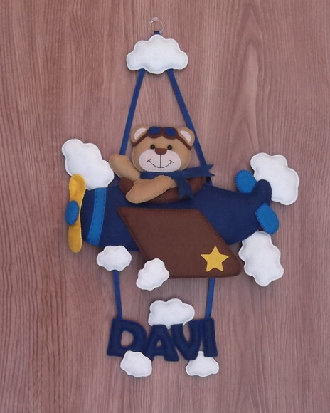 Porta Maternidade Ursinho Aviador