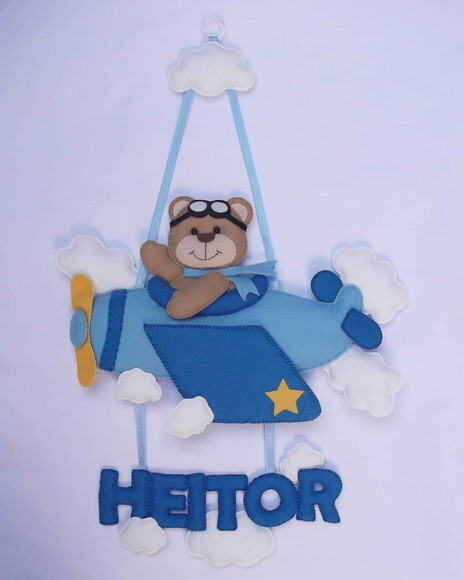 Porta Maternidade Ursinho Aviador