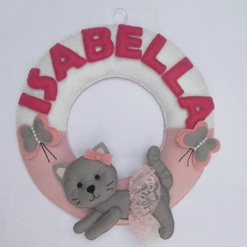 Guirlanda Porta Maternidade Gatinha