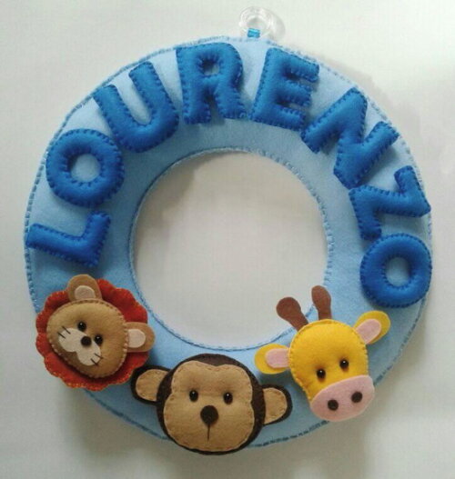 Guirlanda Porta Maternidade Safari Azul